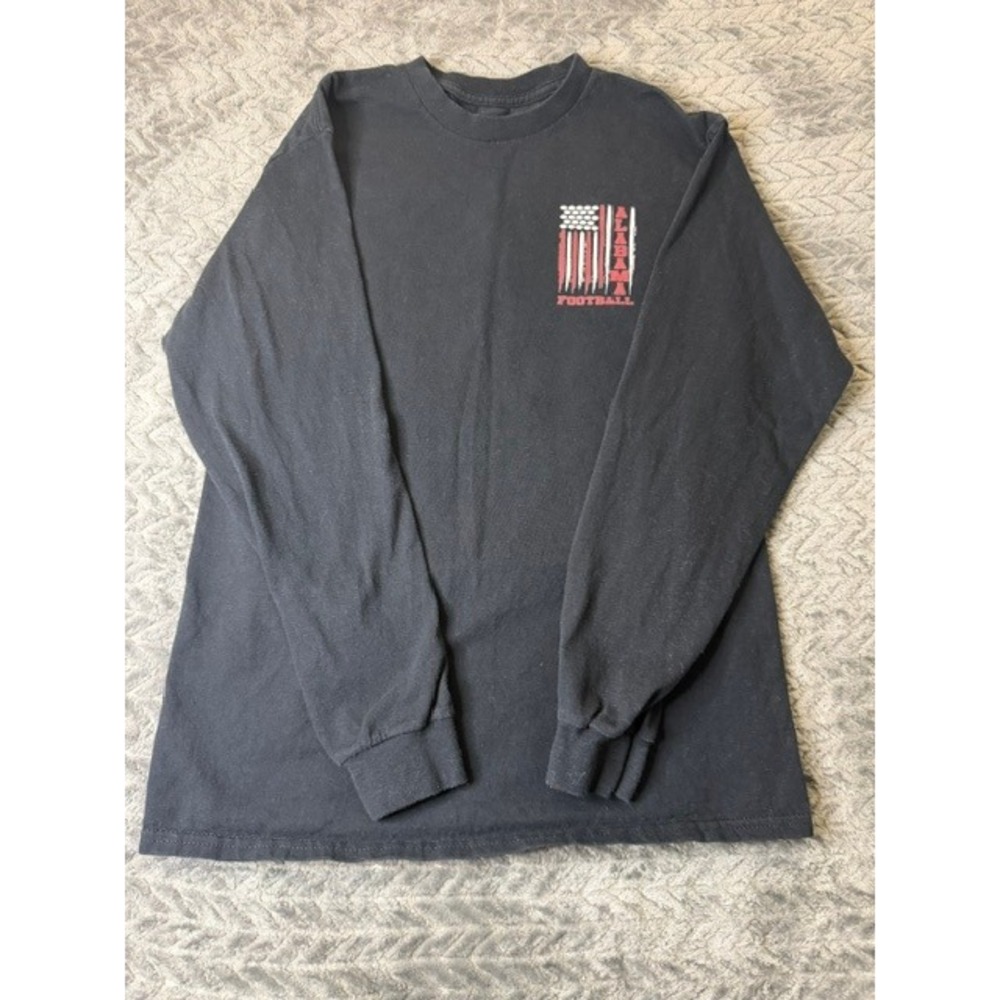 Alabama Crimson Tide Football Long Sleeve T-Shirt Distressed Flag Mens S/M 0349